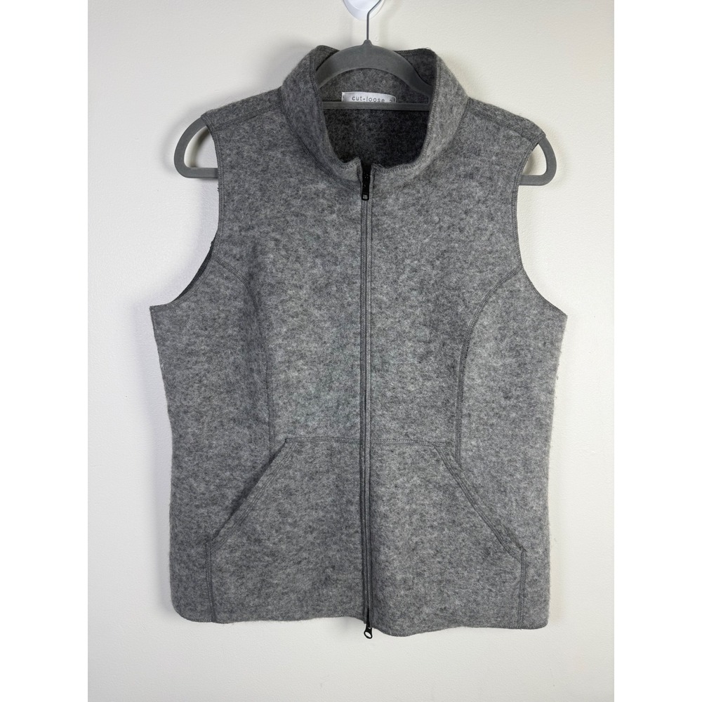 Cut Loose Gray Wool Vest Size Medium